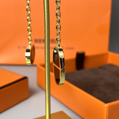 [LUXE] PENDIENTES DE CERÁMICA NEGRA CHAINE VERSO