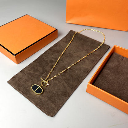 [LUXE]COLLAR DE CERÁMICA NEGRA CHAINE VERSO
