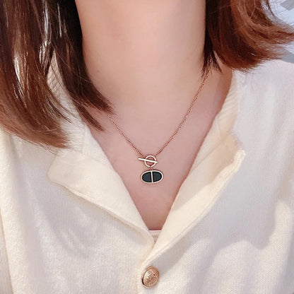 [LUXE]COLLAR DE CERÁMICA NEGRA CHAINE VERSO