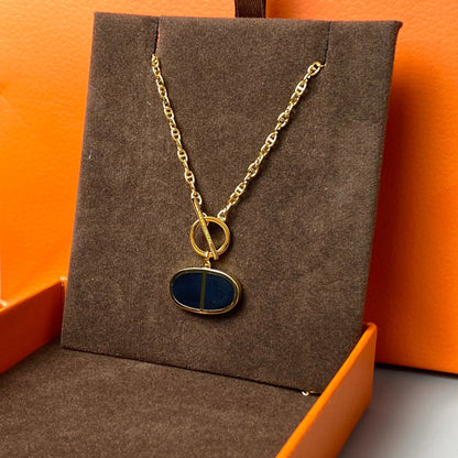 [LUXE]COLLAR DE CERÁMICA NEGRA CHAINE VERSO