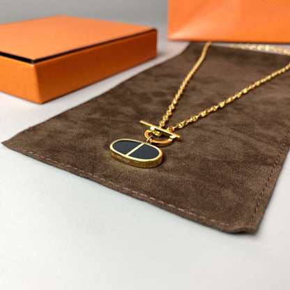 [LUXE]COLLAR DE CERÁMICA NEGRA CHAINE VERSO
