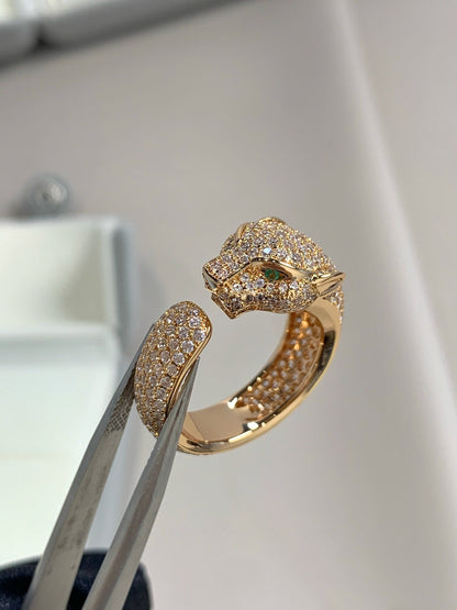[LUXE]PANTHERE ANILLO DE ORO ROSA CON DIAMANTES