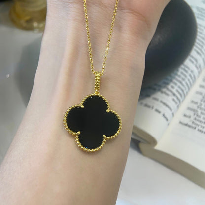 [LUXE] COLLAR TRÉBOL 25MM ORO ÓNIX