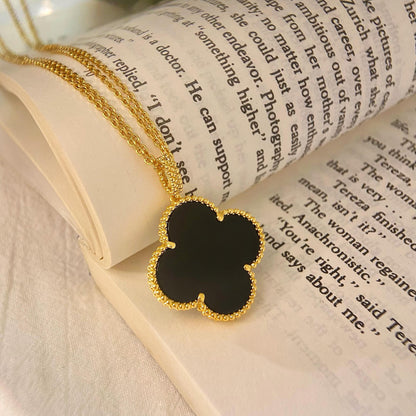 [LUXE] COLLAR TRÉBOL 25MM ORO ÓNIX