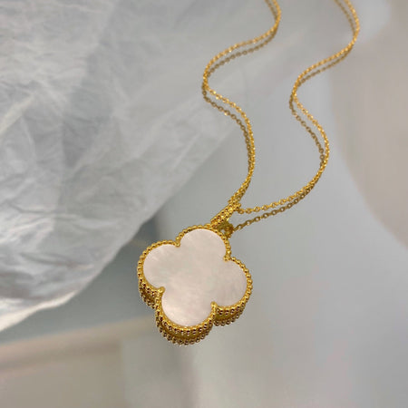 [LUXE] COLLAR CON COLGANTE GRANDE DE TRÉBOL DE 25 MM CON MOP