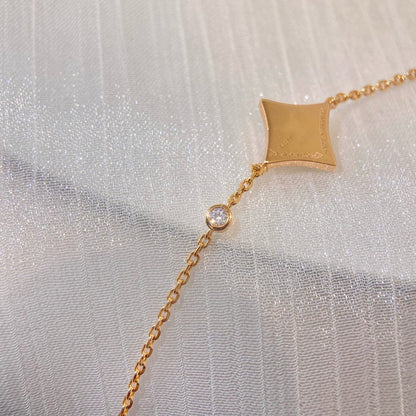 [LUXE]PULSERA DE ORO ROSA CON DIAMANTES Y CORNALINA ESTRELLA DE COLOR