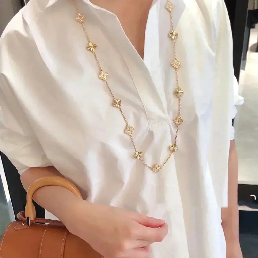 [LUXE]CLOVER 20 MOTIFS LASER DIAMOND NECKLACE