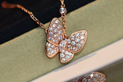 [LUJO]COLLAR DE MARIPOSA Y DIAMANTES