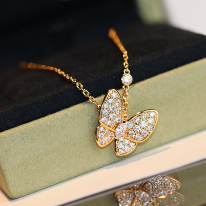 [LUJO]COLLAR DE MARIPOSA Y DIAMANTES