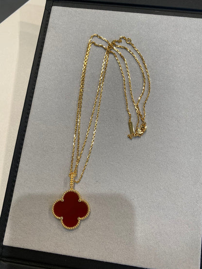 [LUXE] COLLAR TRÉBOL 25MM ORO CORNALINA