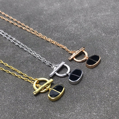 [LUXE]COLLAR DE CERÁMICA NEGRA CHAINE VERSO