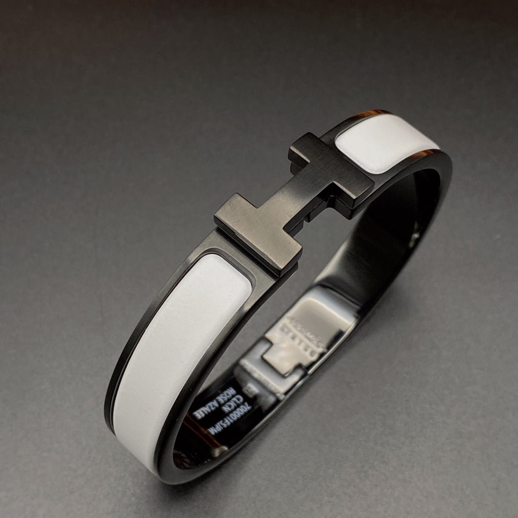 [LUXE]H PULSERA 12MM CERÁMICA BLANCA Y NEGRA