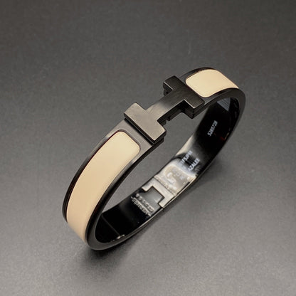 [LUXE]H PULSERA 12MM CERÁMICA NEGRA BEIGE