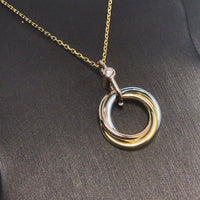 [LUXE]COllar TRINITY PLATA ORO ORO ROSA