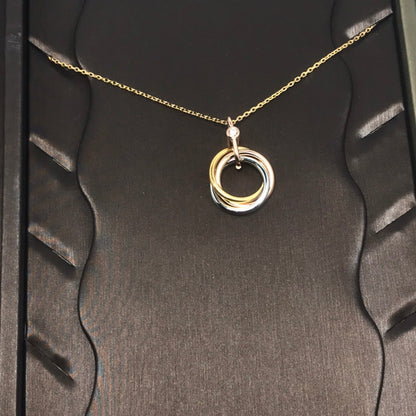 [LUXE]COllar TRINITY PLATA ORO ORO ROSA