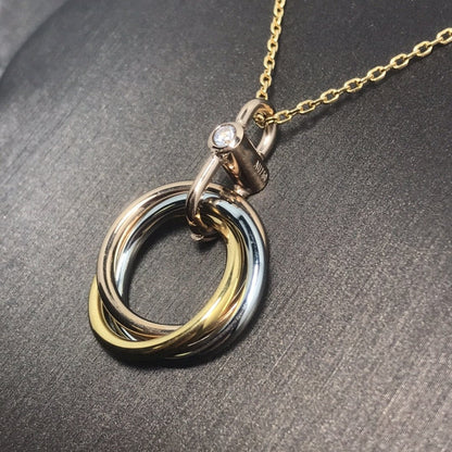 [LUXE]COllar TRINITY PLATA ORO ORO ROSA