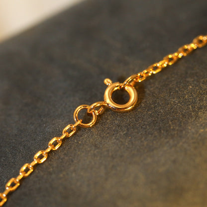 [LUXE] COLLAR DE ORO ROSA CON 1 DIAMANTE Y PEDANTE SOL