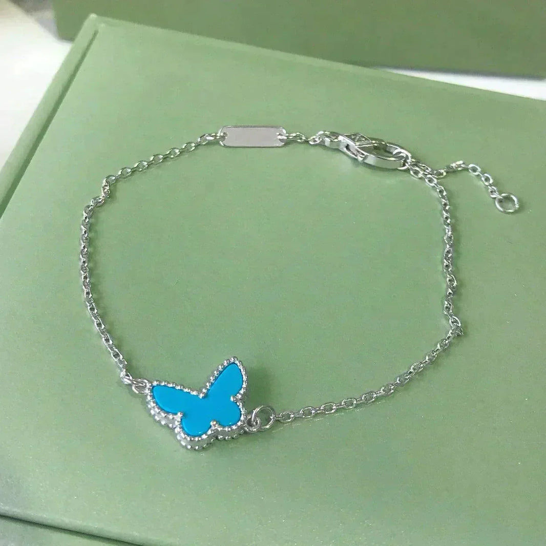 [LUXE]BUTTERFLY TURQUOISE BUTTERFLY BRACELET SILVER