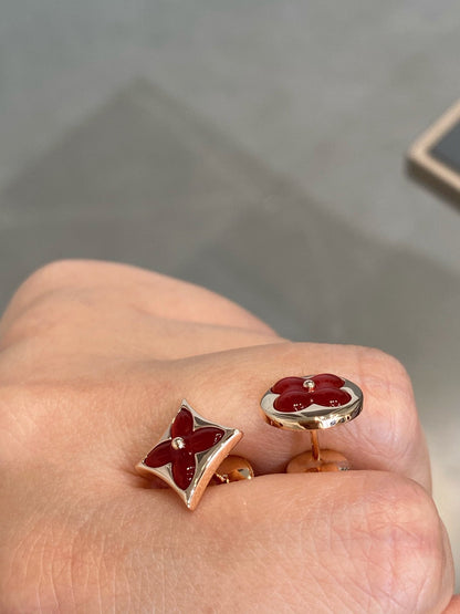 [LUXE] PENDIENTES DE CORNELIA EN ORO ROSA CON ESTRELLA Y SOL
