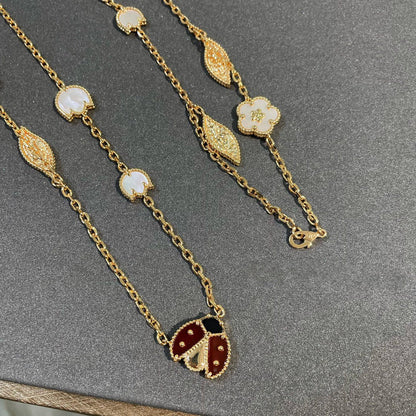 [LUXE] COLLAR DE ORO CON 15 MOTIVOS DE LA SUERTE PRIMAVERA