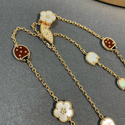 [LUXE] COLLAR DE ORO CON 15 MOTIVOS DE LA SUERTE PRIMAVERA