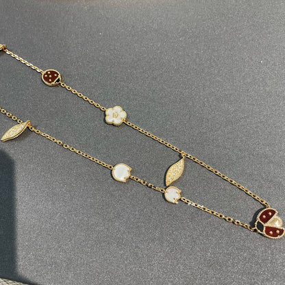 [LUXE] COLLAR DE ORO CON 15 MOTIVOS DE LA SUERTE PRIMAVERA