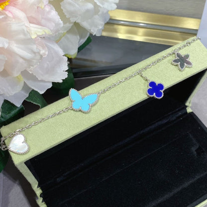 [LUXE]PULSERA DE PLATA LUCKY SPRING CON 4 MOTIVOS