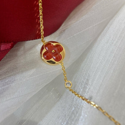 [LUXE]PULSERA PEDANTE SOL CARNELA