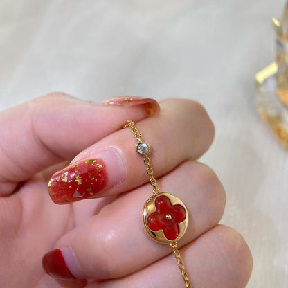 [LUXE]PULSERA PEDANTE SOL CARNELA