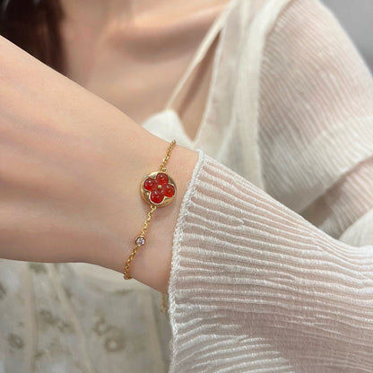 [LUXE]PULSERA PEDANTE SOL CARNELA