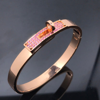 [LUXE]PULSERA KELLY DIAMANTE ROSA