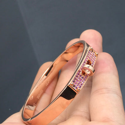 [LUXE]PULSERA KELLY DIAMANTE ROSA