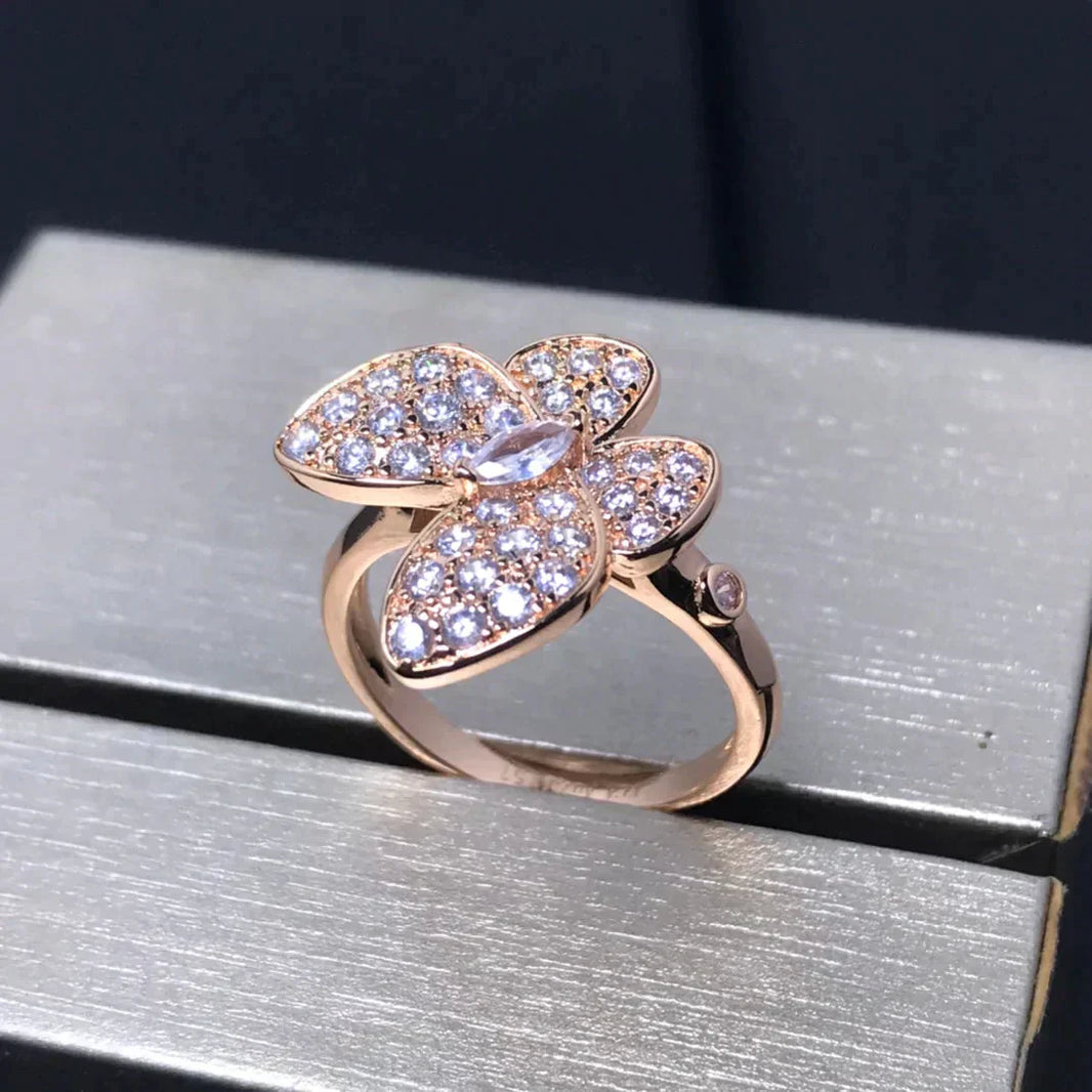 [LUXE]BUTTERFLY PINK GOLD DIAMOND RING