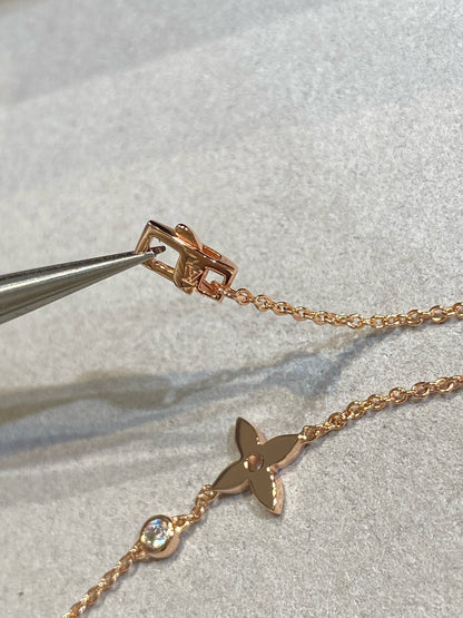 [LUXE] PULSERA DE ORO ROSA CON DIAMANTES Y ESTRELLA