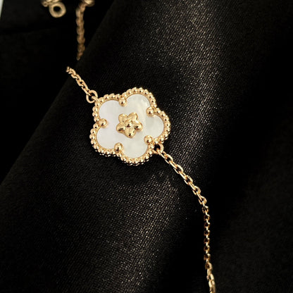 [LUXE]PULSERA DE ORO ROSA LUCKY SPRING