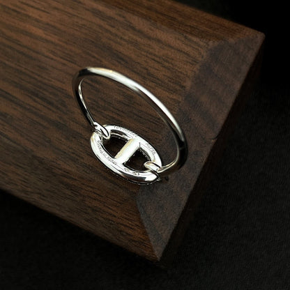 [LUXE]ANILLO PEQUEÑO DE PLATA CON DIAMANTES RONDE
