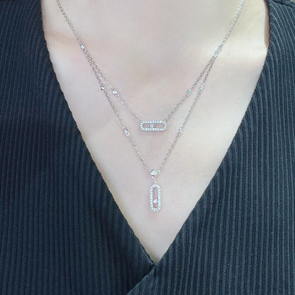 [LUXE] MOVE 2 ROW DIAMOND NECKLACE