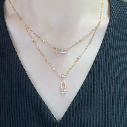 [LUXE] MOVE 2 ROW DIAMOND NECKLACE