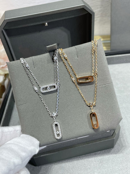 [LUXE] MOVE 2 ROW DIAMOND NECKLACE