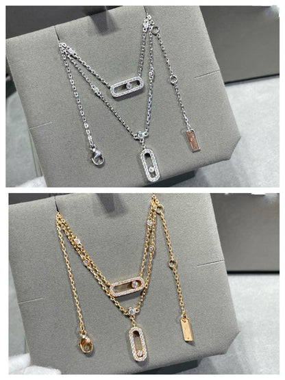 [LUXE] MOVE 2 ROW DIAMOND NECKLACE