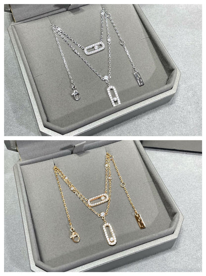 [LUXE] MOVE 2 ROW DIAMOND NECKLACE