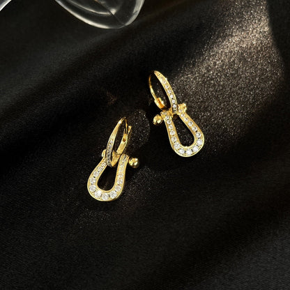 [LUXE] PENDIENTES GOTA FORCE 10 CON DIAMANTES, MODELO MEDIANO