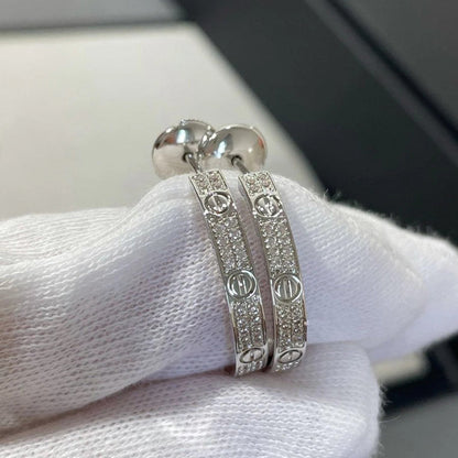 [LUXE] LOVE EARRINGS 3.6MM DIAMOND PAVED