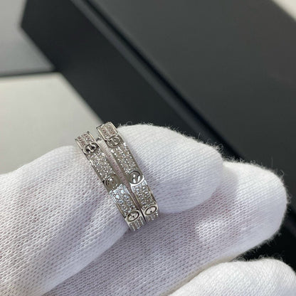 [LUXE] PENDIENTES DE ARO DE PLATA CON DIAMANTES LOVE