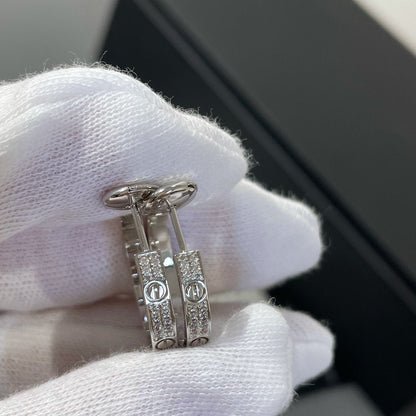 [LUXE] PENDIENTES DE ARO DE PLATA CON DIAMANTES LOVE