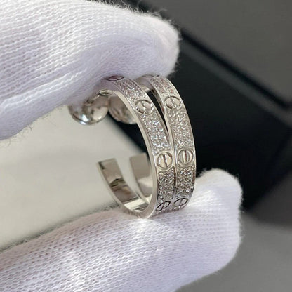 [LUXE] LOVE EARRINGS 3.6MM DIAMOND PAVED