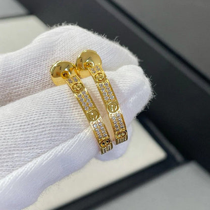 [LUXE] LOVE EARRINGS 3.6MM DIAMOND PAVED