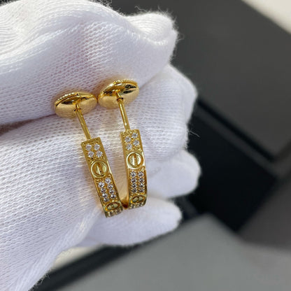 [LUXE] PENDIENTES DE ARO DE ORO CON DIAMANTES LOVE