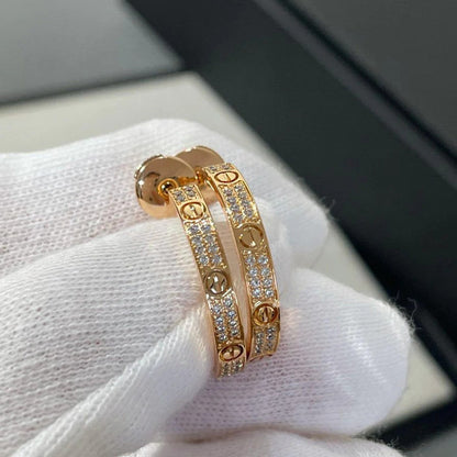 [LUXE] LOVE EARRINGS 3.6MM DIAMOND PAVED