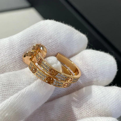 [LUXE] LOVE EARRINGS 3.6MM DIAMOND PAVED